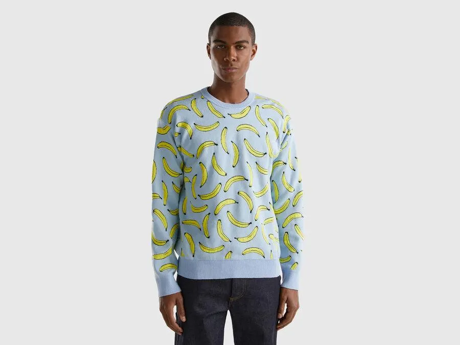 Pullover mit Bananenmuster