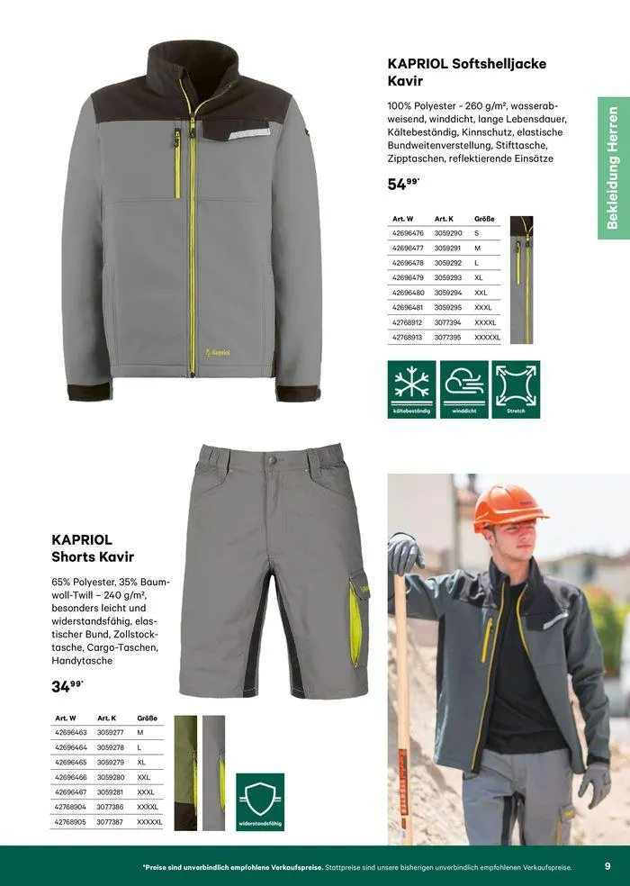 Katalog Bekleidung 2024 von 17. Mai bis 26. Mai 2024 - Flugblätt seite  9