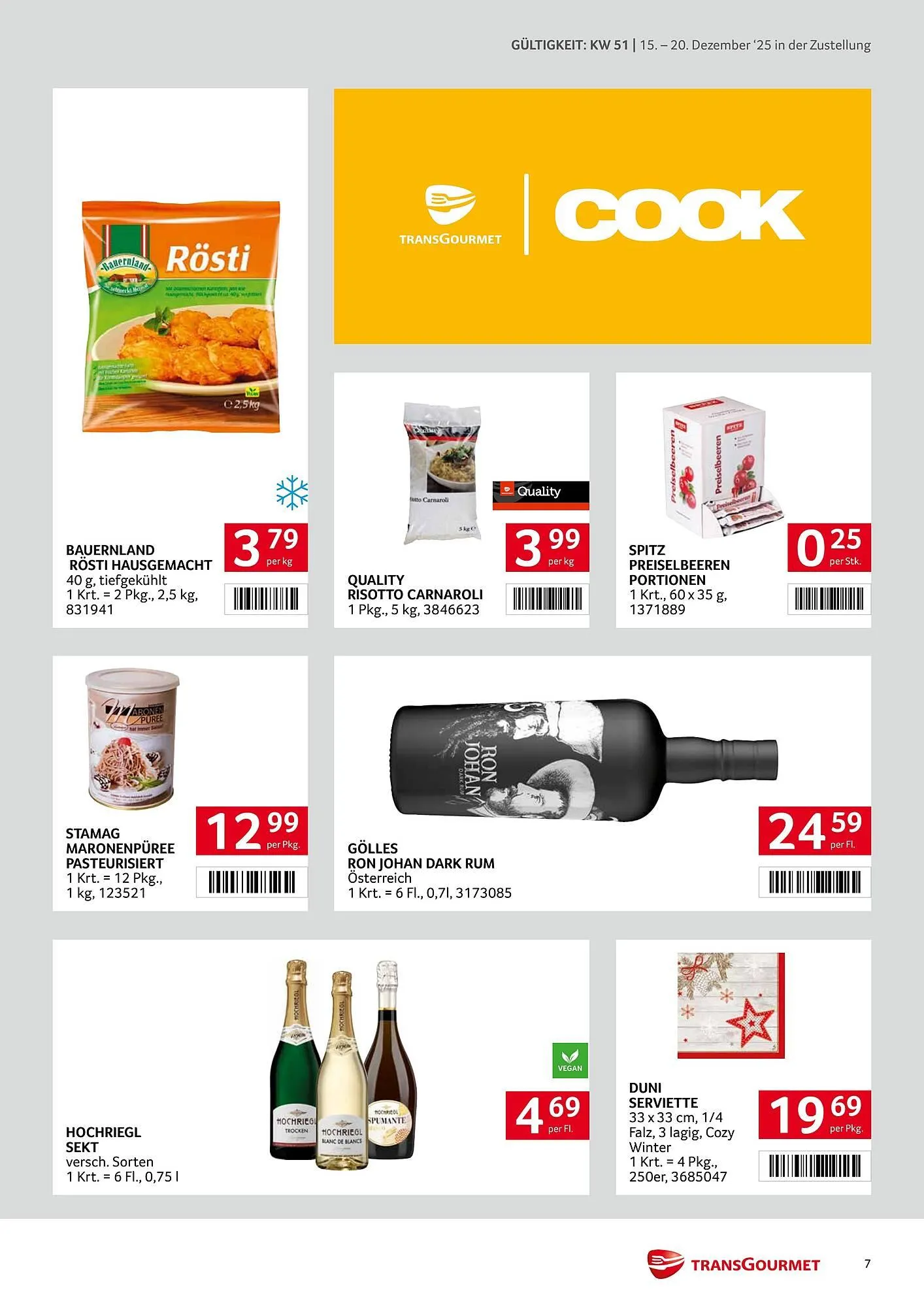Transgourmet Flugblatt von 15. Dezember bis 20. Dezember 2025 - Flugblätt seite 7