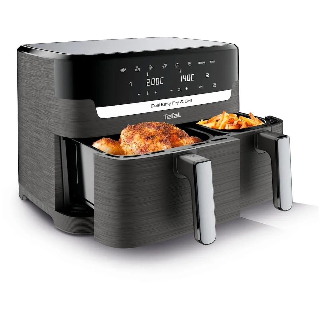 Tefal Heißluftfritteuse »EY905B Dual Easy Fry & Grill« 2700 W Doppelkammer, inkl. Grillplatten