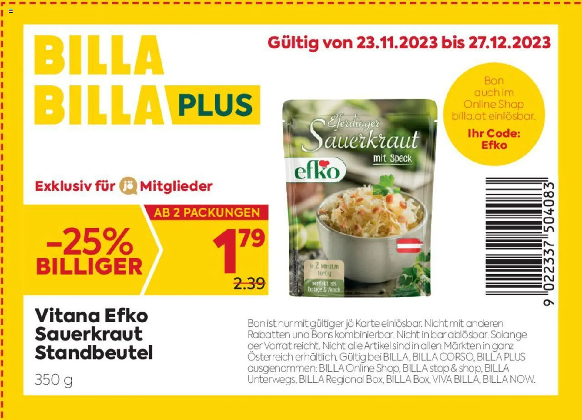 Billa Flugblatt von 23. November bis 27. Dezember 2023 - Flugblätt seite 3