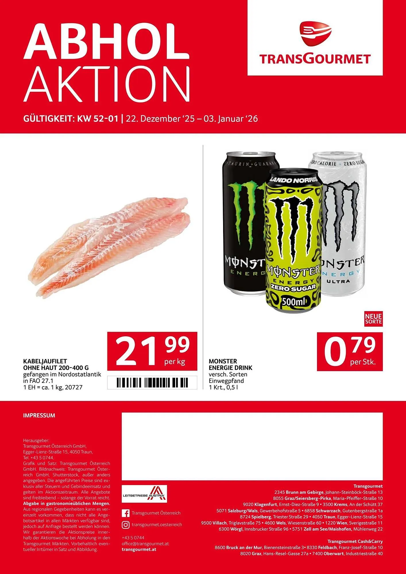 Transgourmet Flugblatt von 22. Dezember bis 4. Jänner 2026 - Flugblätt seite 36