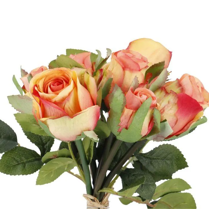 Rosenstrauß 7 Blüten, orange, 28 cm