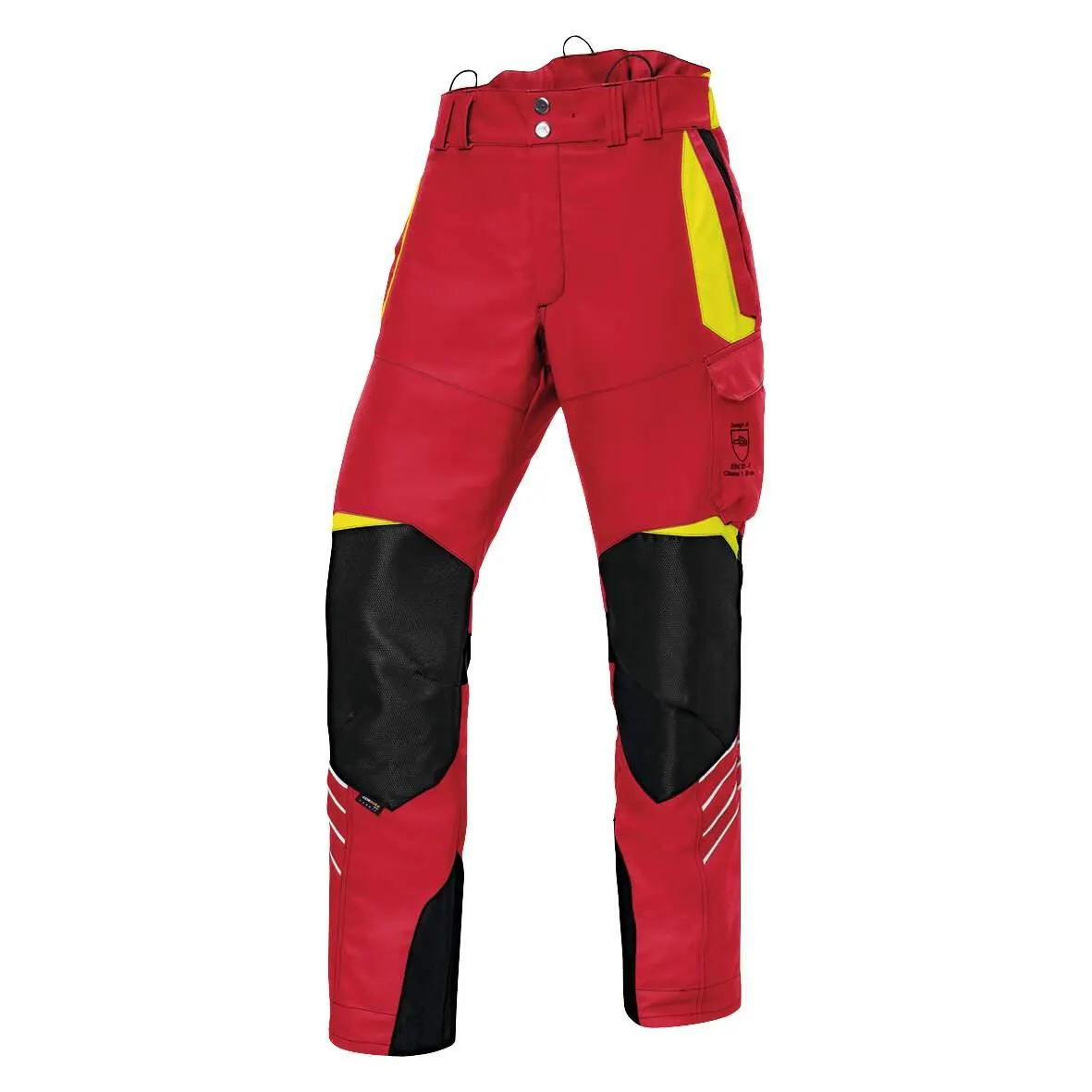 Schnittschutzhose Forest Gr.S rot/warngelb