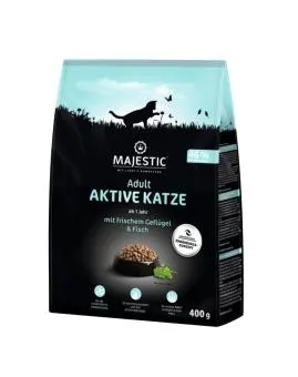 MAJESTIC Aktive Katze mit Geflügel, Fisch 400 g