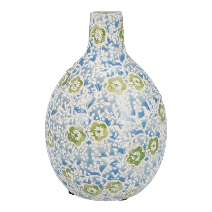 Vase Blümchen, blau, 15 cm