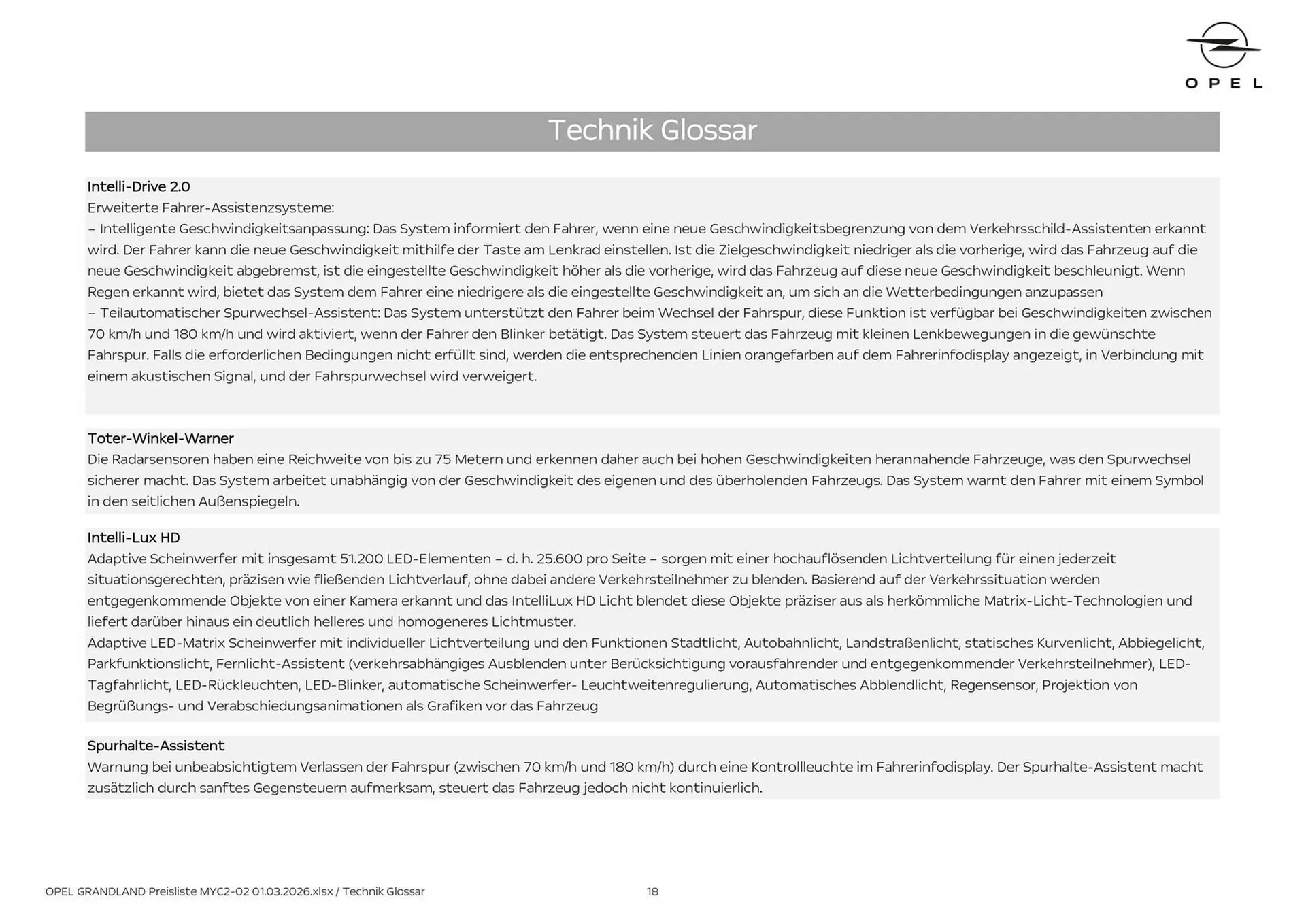 Opel Flugblatt von 1. März bis 22. April 2026 - Flugblätt seite  18