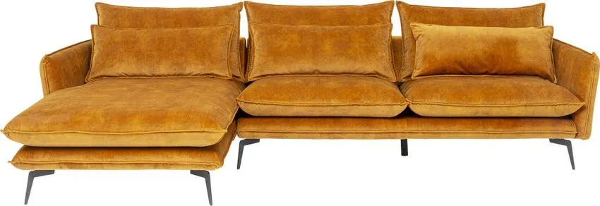 Ecksofa Monza Links Velvet Curry 296cm