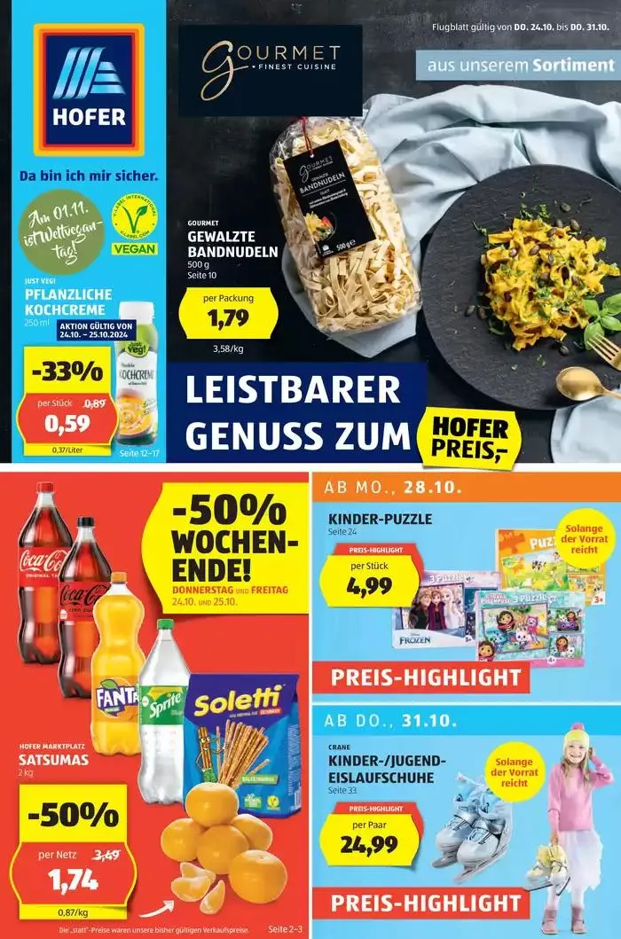 Blättern Sie online im HOFER Flugblatt von 23. Oktober bis 6. November 2024 - Flugblätt seite 1