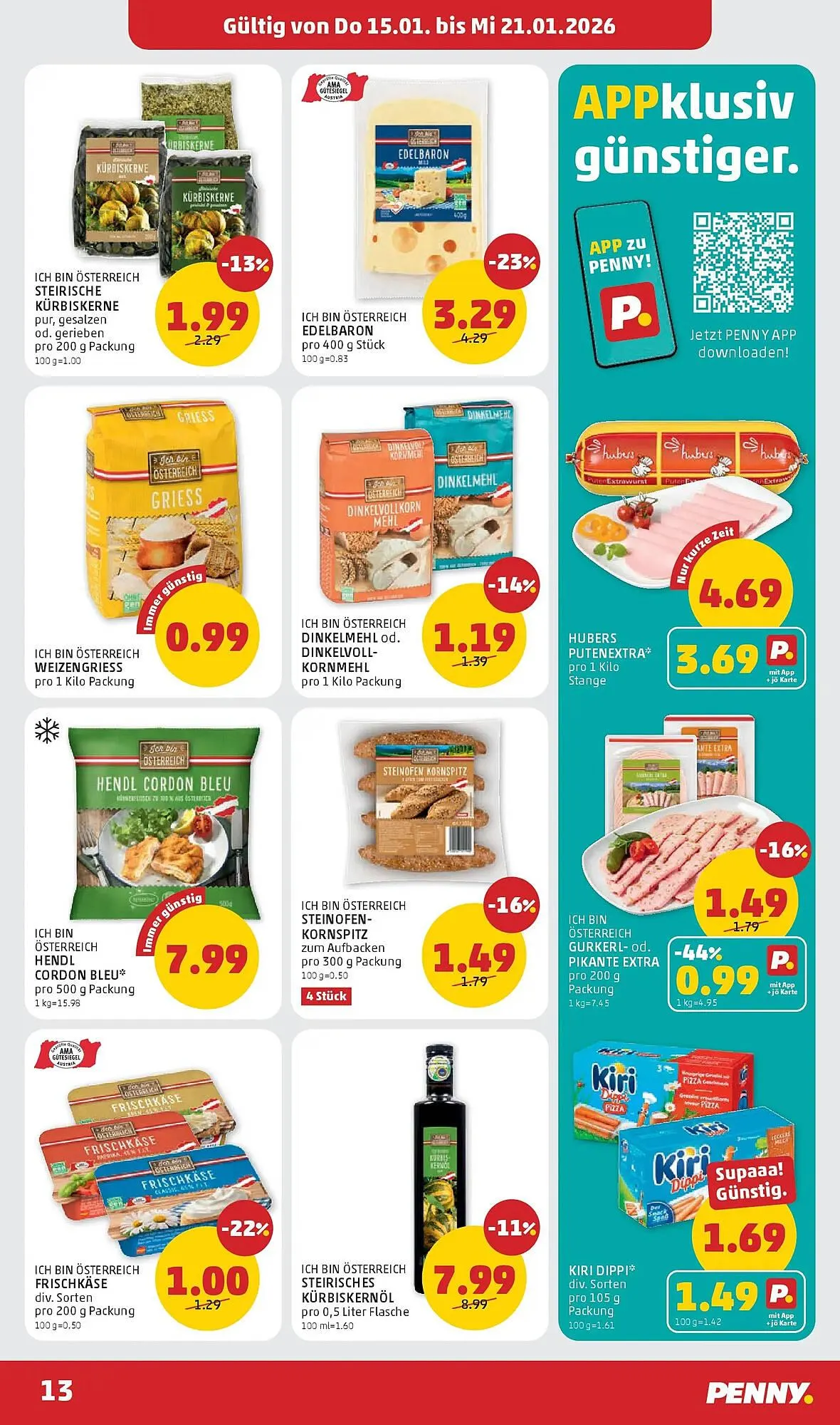 PENNY Flugblatt von 15. Jänner bis 21. Jänner 2026 - Flugblätt seite  13
