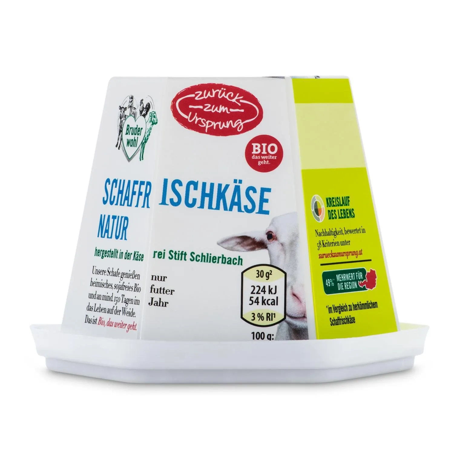 ZURÜCK ZUM URSPRUNG BIO-Schafkäsespezialiät, Schaffrischkäse Natur