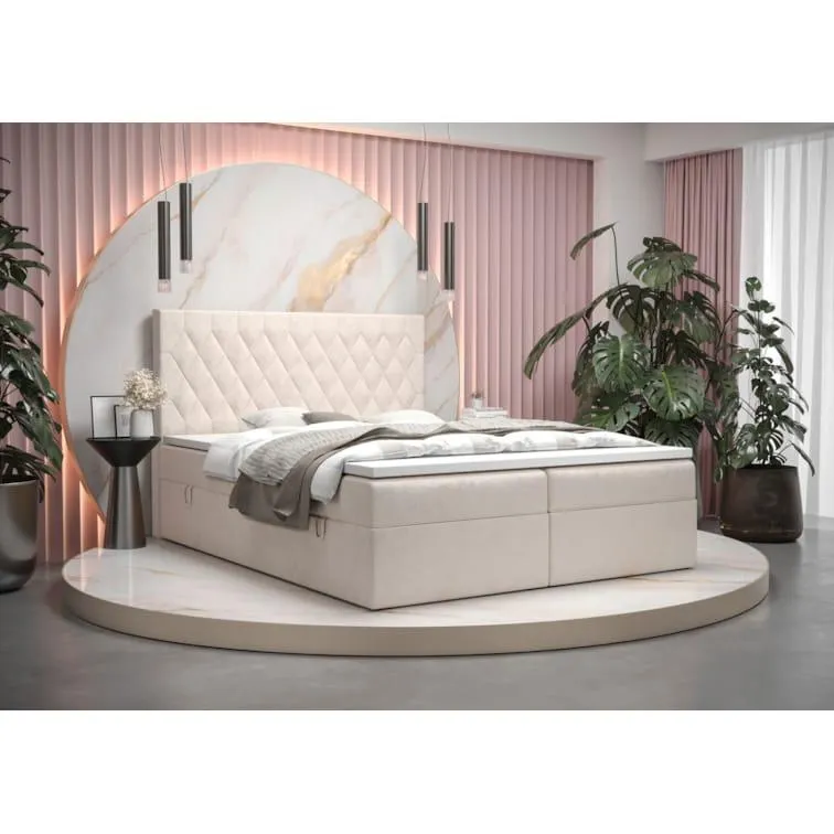 Easy Möbel Schlichtes Einzelbett mit genügend Stauraum Pirin 61, Farbe: Beige - Liegef