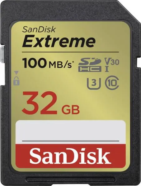 Extreme SDHC 32GB 100MB/s Class 10 UHS-I U3