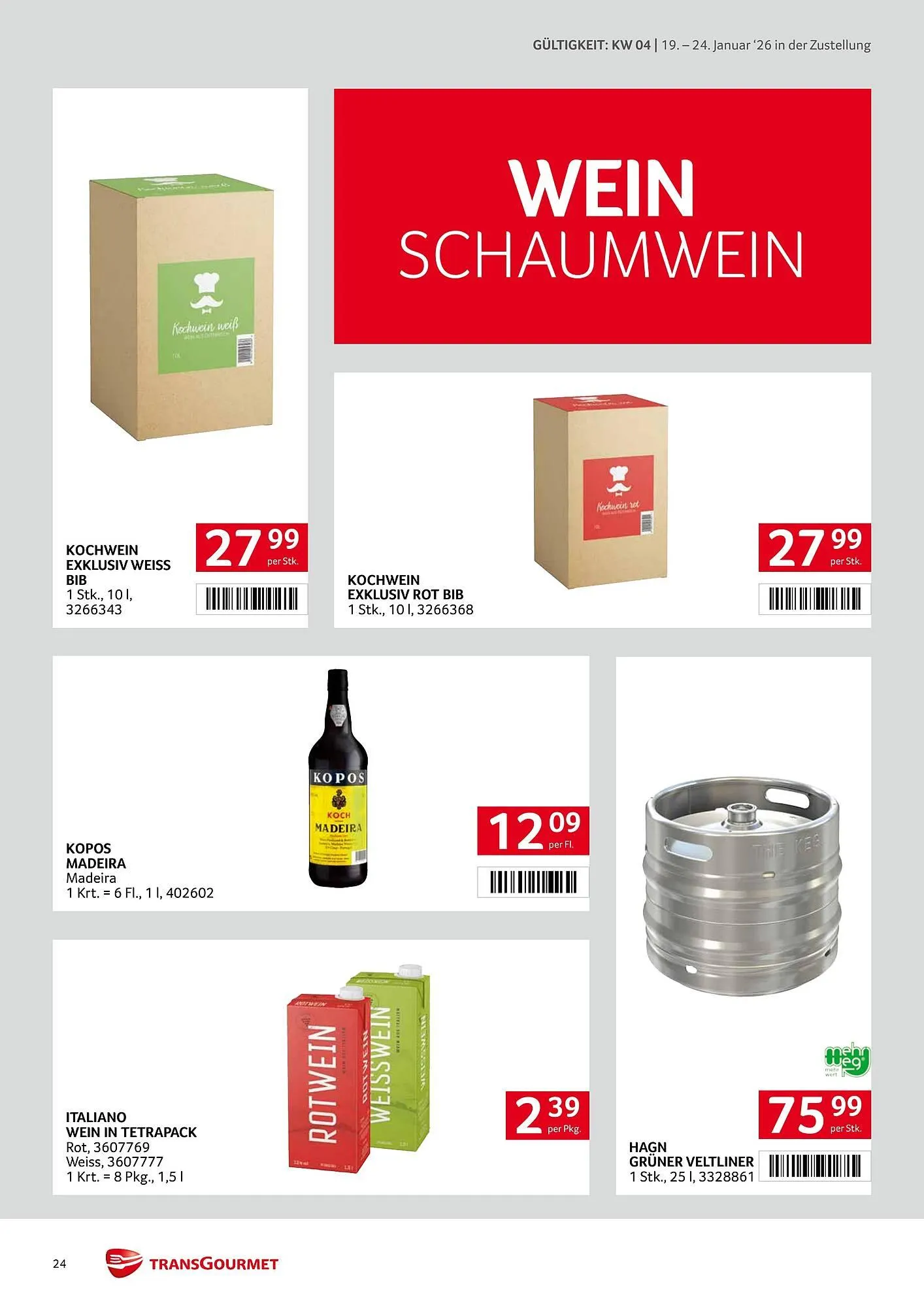 Transgourmet Flugblatt von 19. Jänner bis 24. Jänner 2026 - Flugblätt seite  24