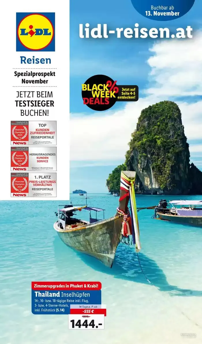 Aktuelle Reiseprospekte Themenprospekt November von 13. November bis 15. Dezember 2024 - Flugblätt seite 1