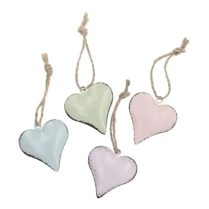 4er Set Metall-Anhänger Herz