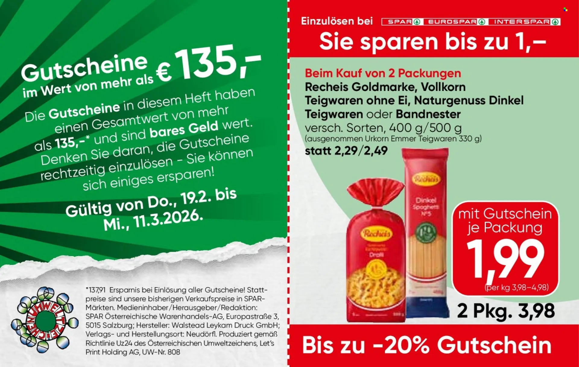 Eurospar Flugblatt von 19. Februar bis 11. März 2026 - Flugblätt seite  2