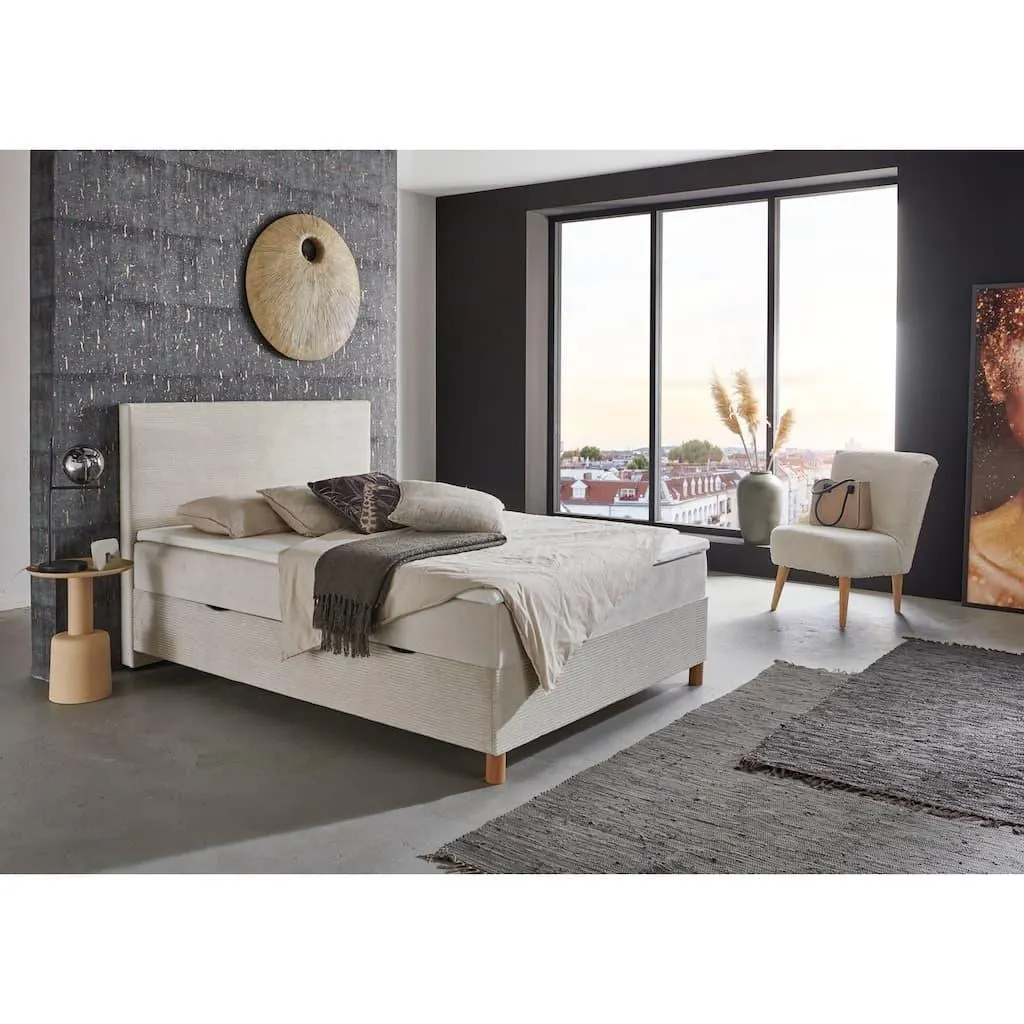 meise.möbel Boxbett »Korsika inkl. Bettkasten, mit Cord-Stoff bezogen«