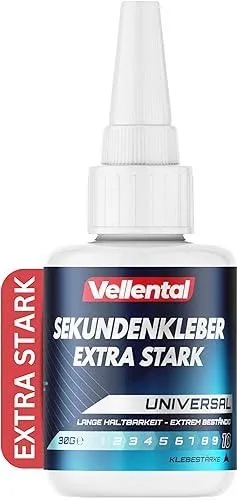 Sekundenkleber Gel Extra Stark universal - Superkleber wasserfest, hitzebeständig & mit Nadel Verschluss gegen Austrocknung - Alleskleber für Plastik, Kunststoff, Glas, Holz, Metall uvm.