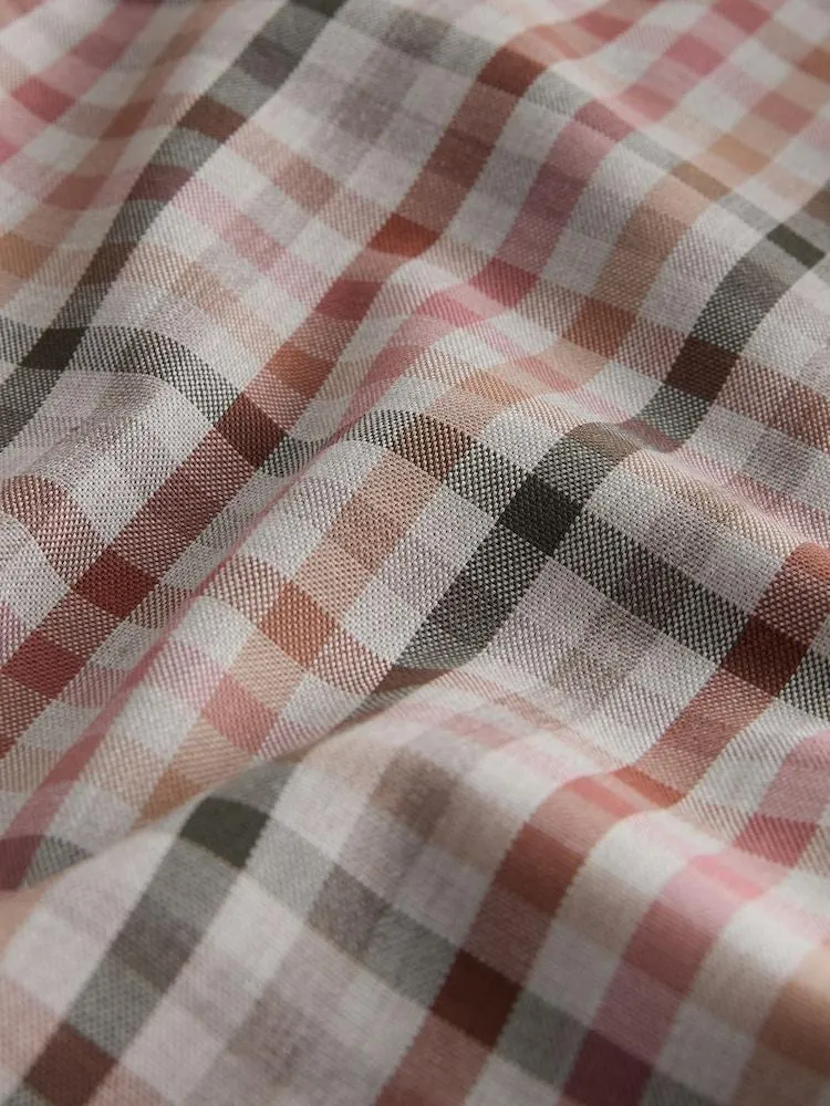 Neutral/Vichy-Karos - Regular Fit Bügelleichtes Knopfleiste Oxford Hemd