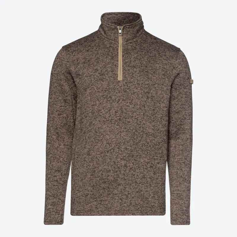 Herren-Strickfleece-Troyer in Melange-Optik