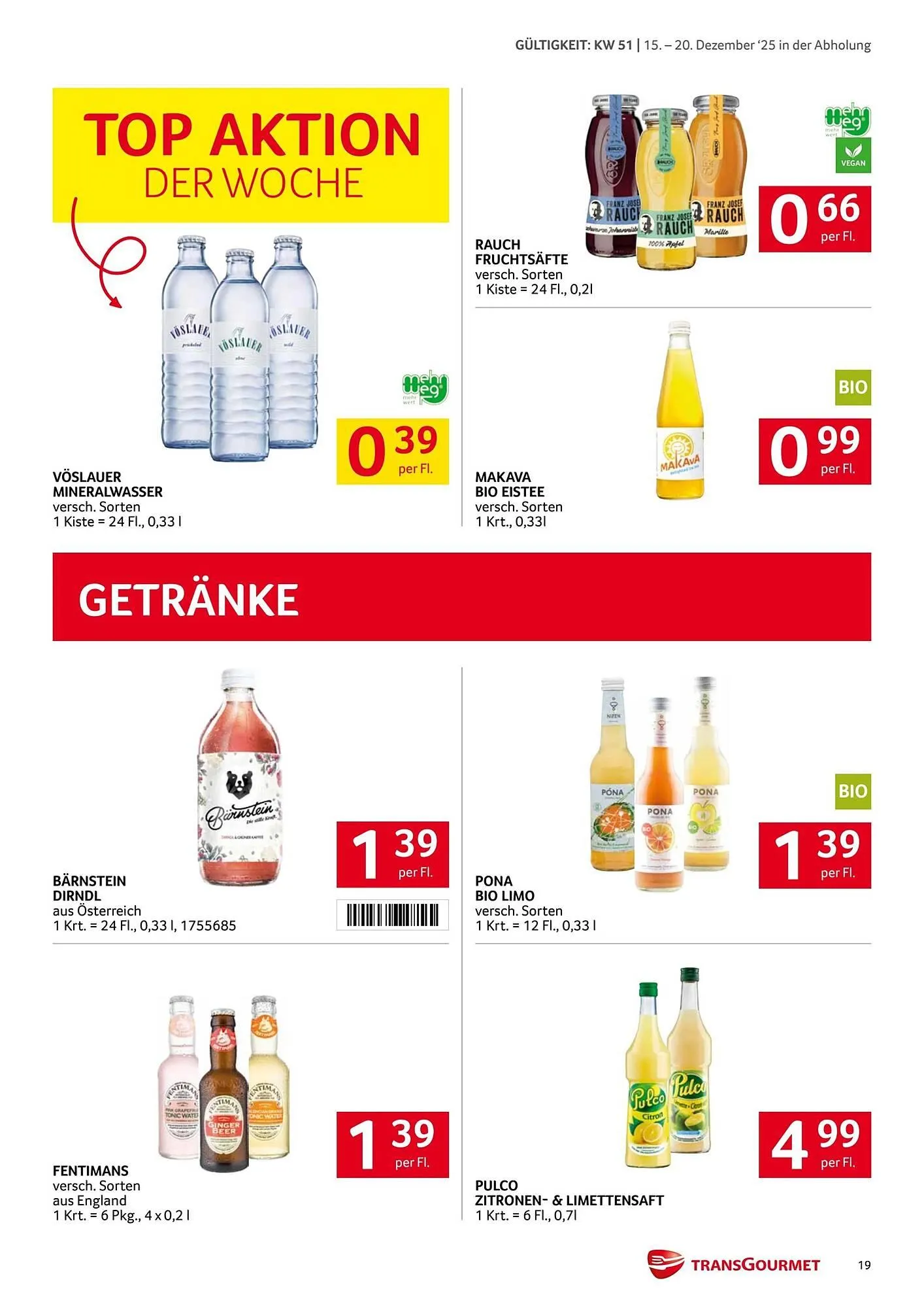 Transgourmet Flugblatt von 15. Dezember bis 21. Dezember 2025 - Flugblätt seite 18