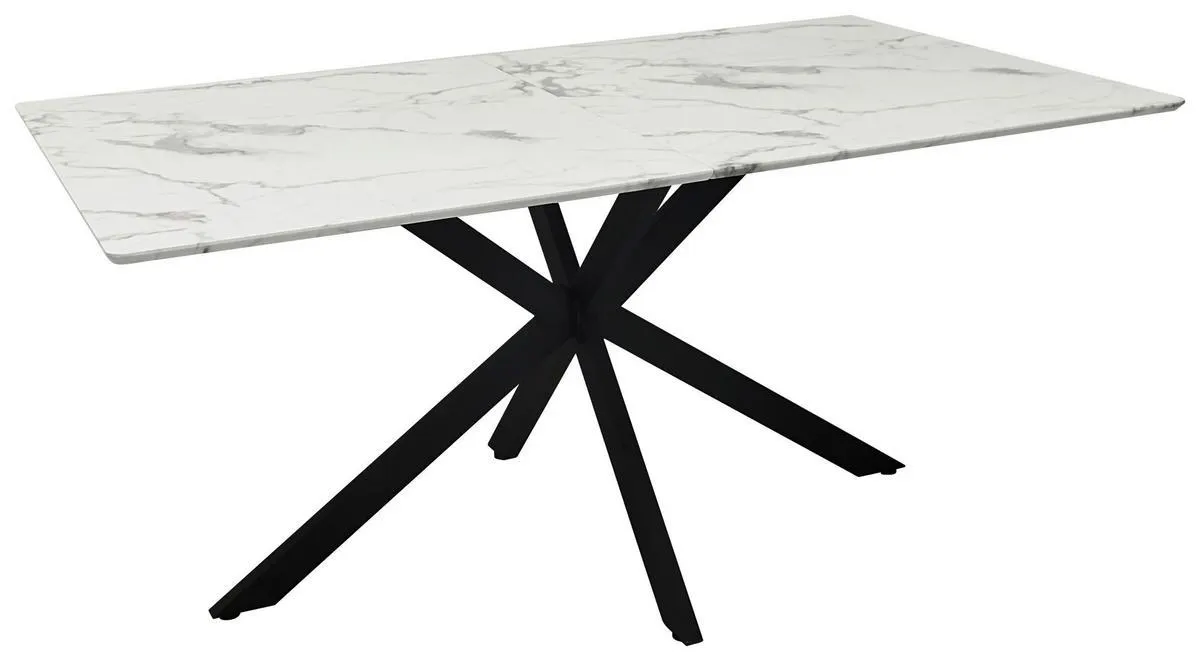 MID.YOU Esstisch Alba 160x90 cm Schwarz/ Weiß