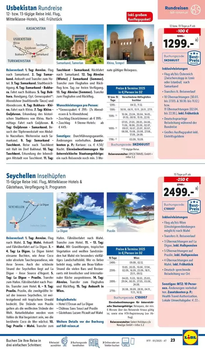 Aktuelle Reiseprospekte Themenprospekt Jänner von 14. Jänner bis 15. Februar 2025 - Flugblätt seite  23