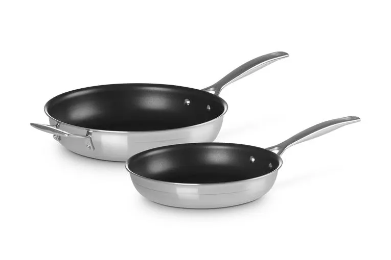 Antihaftbeschichtetes 2-teiliges Pfannenset aus 3-ply Edelstahl (24/28cm)