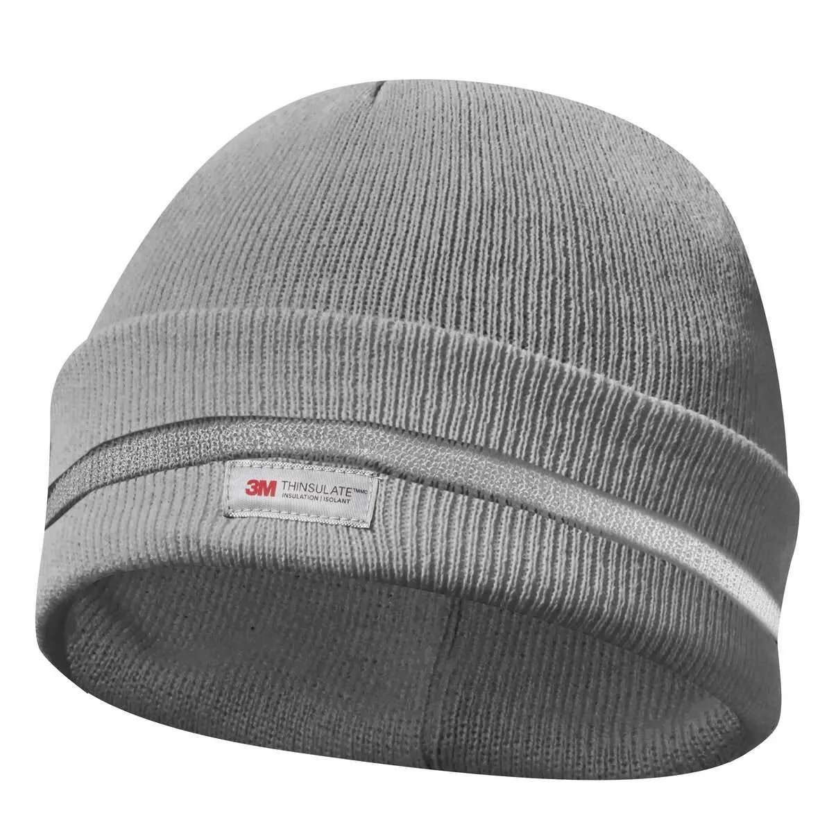 Haube m.Reflektstreifen grau m.Thinsulate Futter