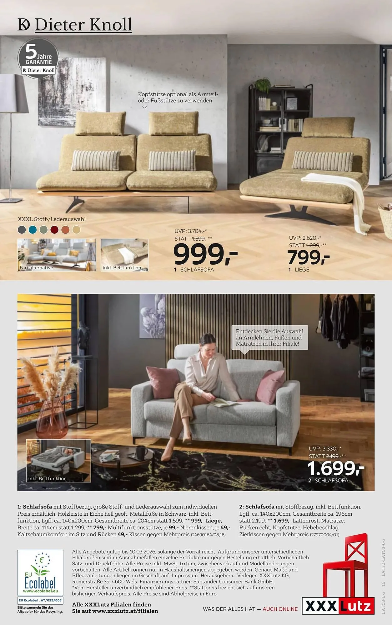 XXXLutz Prospekt von 24. Februar bis 10. März 2026 - Flugblätt seite  16
