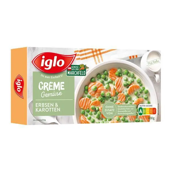 Iglo Cremegemüse Erbsen & Karotten