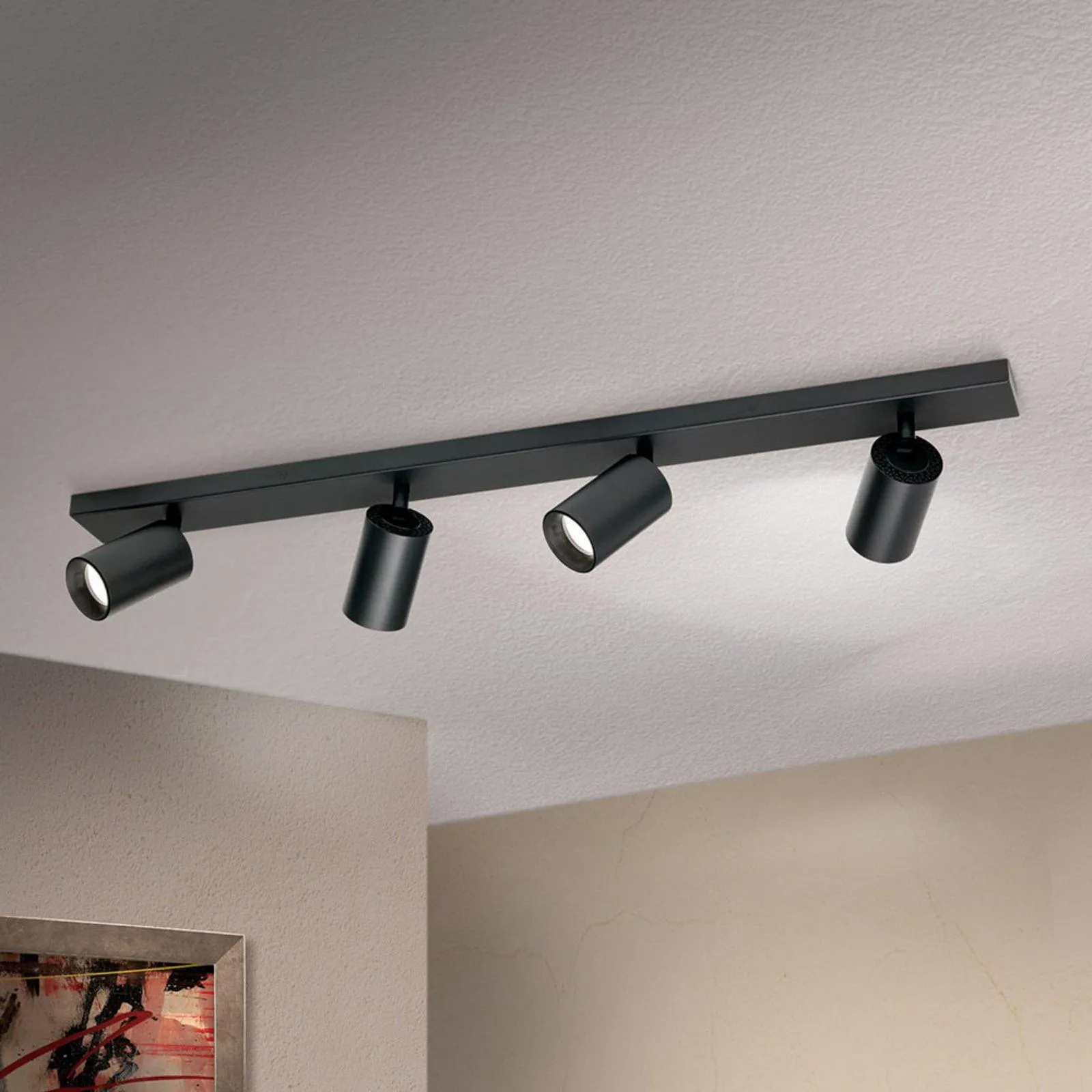 Deckenstrahler Sean vierflammig, schwarz