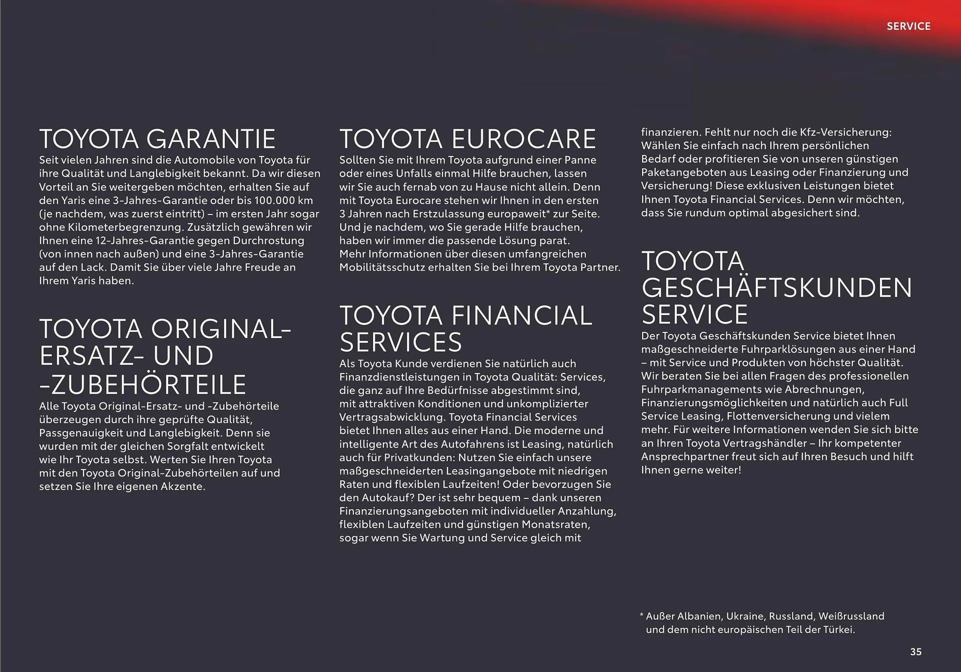 Toyota GR Yaris Flugblatt von 11. Juli bis 10. Jänner 2025 - Flugblätt seite 35
