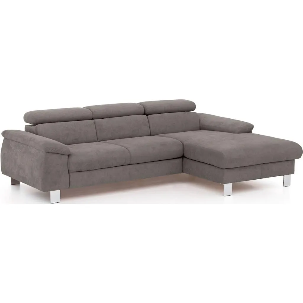 COTTA Ecksofa »Komaris L-Form, B: 244 cm« mit Kopfteilverstellung, optional Bettfunktion, Bettkasten & Licht