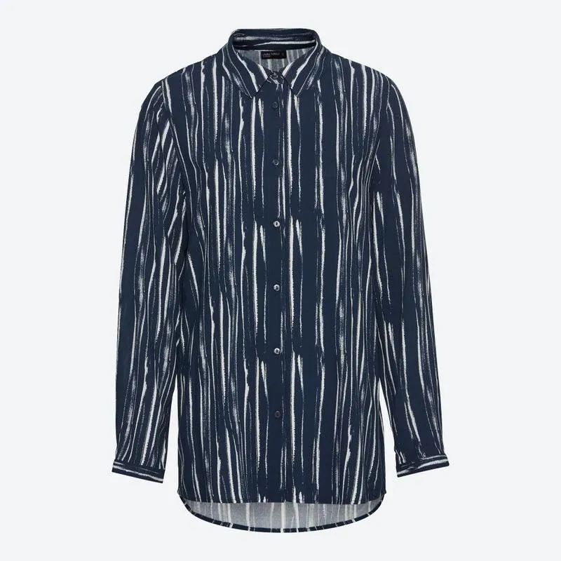 Damen-Langarm-Bluse mit Hemdkragen