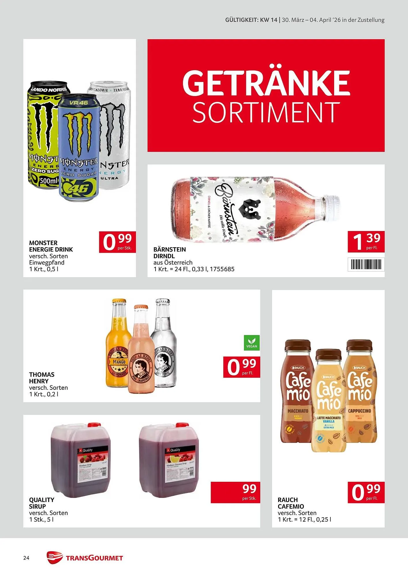 Transgourmet Flugblatt von 30. März bis 4. April 2026 - Flugblätt seite  24