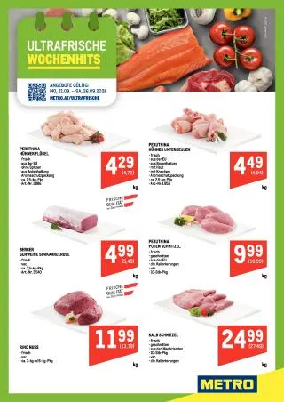 METRO Flugblatt Food - Ultrafrische von 21. September bis 26. September 2026 - Flugblätt seite 1