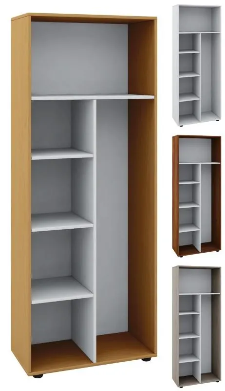 VCM Holz-Besenregal | 6 Fächer | Maße: . 70 x H. 178 x T. 40 cm | Putzschrank Regal | ohne Türen - Vandol Sonoma-Eiche