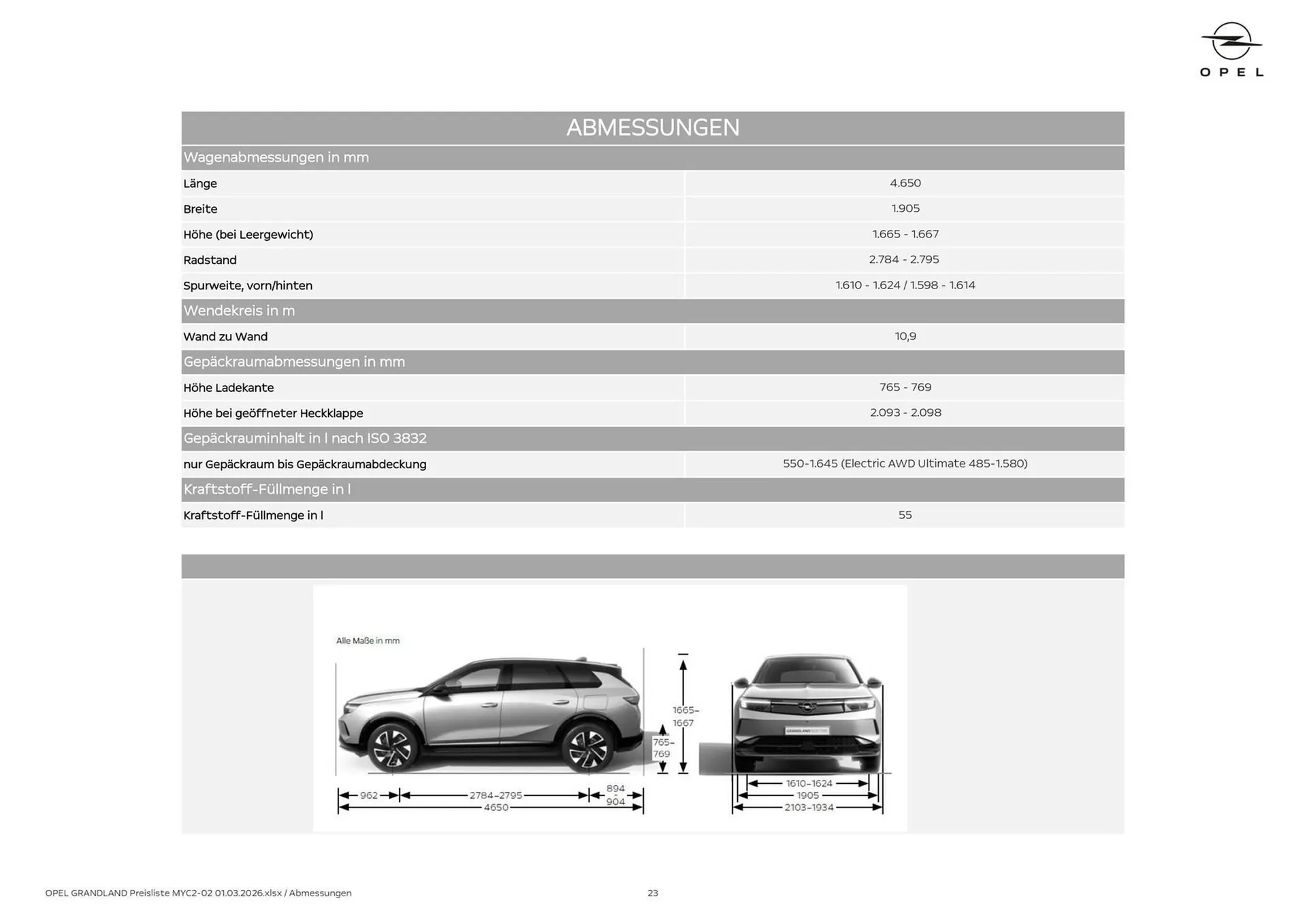 Opel Flugblatt von 1. März bis 22. April 2026 - Flugblätt seite  23
