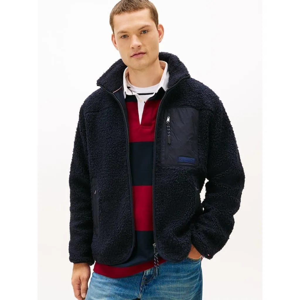 Tommy Hilfiger Sweatjacke »TEDDY FLEECE ZIP THROUGH« Übergangsjacke Herbstjacke Teddy Plüsch Soft Jacke