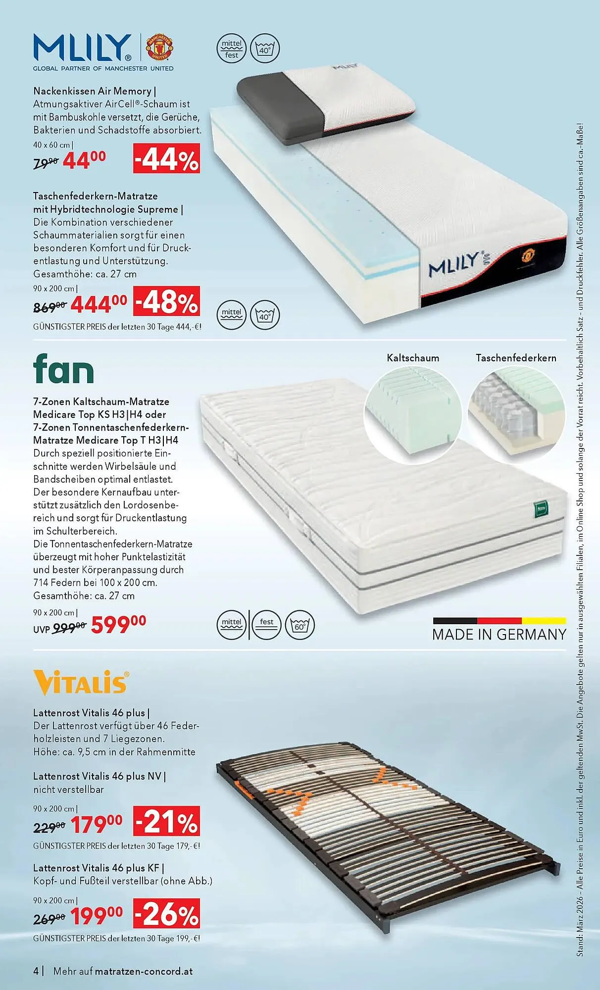 Matratzen Concord Prospekt von 25. März bis 28. April 2026 - Flugblätt seite  4