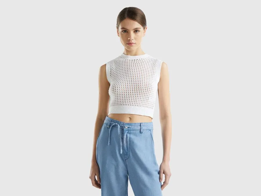 Chaleco corto de ganchillo