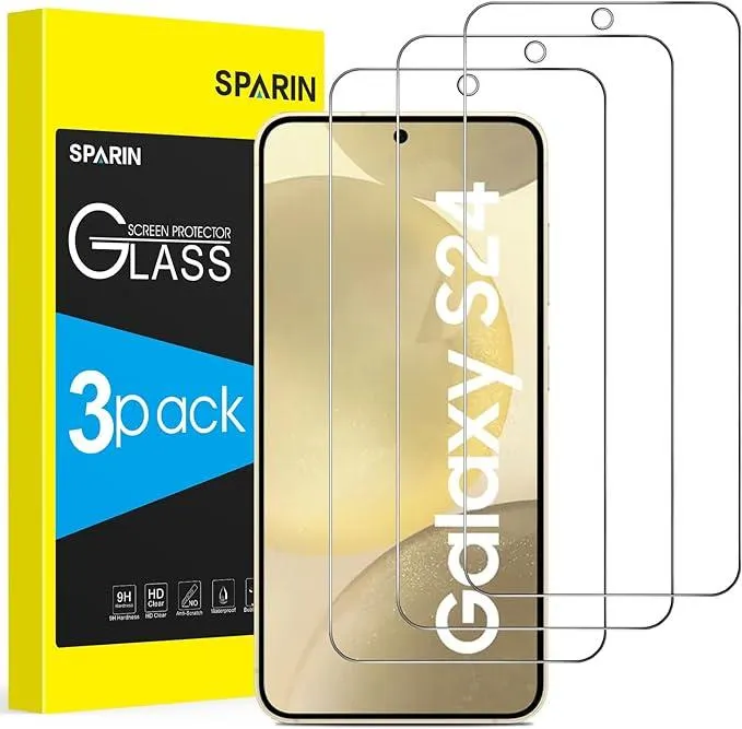 SPARIN 3 Stück Schutzfolie für Samsung Galaxy S24 Panzer Schutz Glas, HD-Klar, Fingerabdruck-ID Kompatibel, 9H Härte, Anti-Kratzen