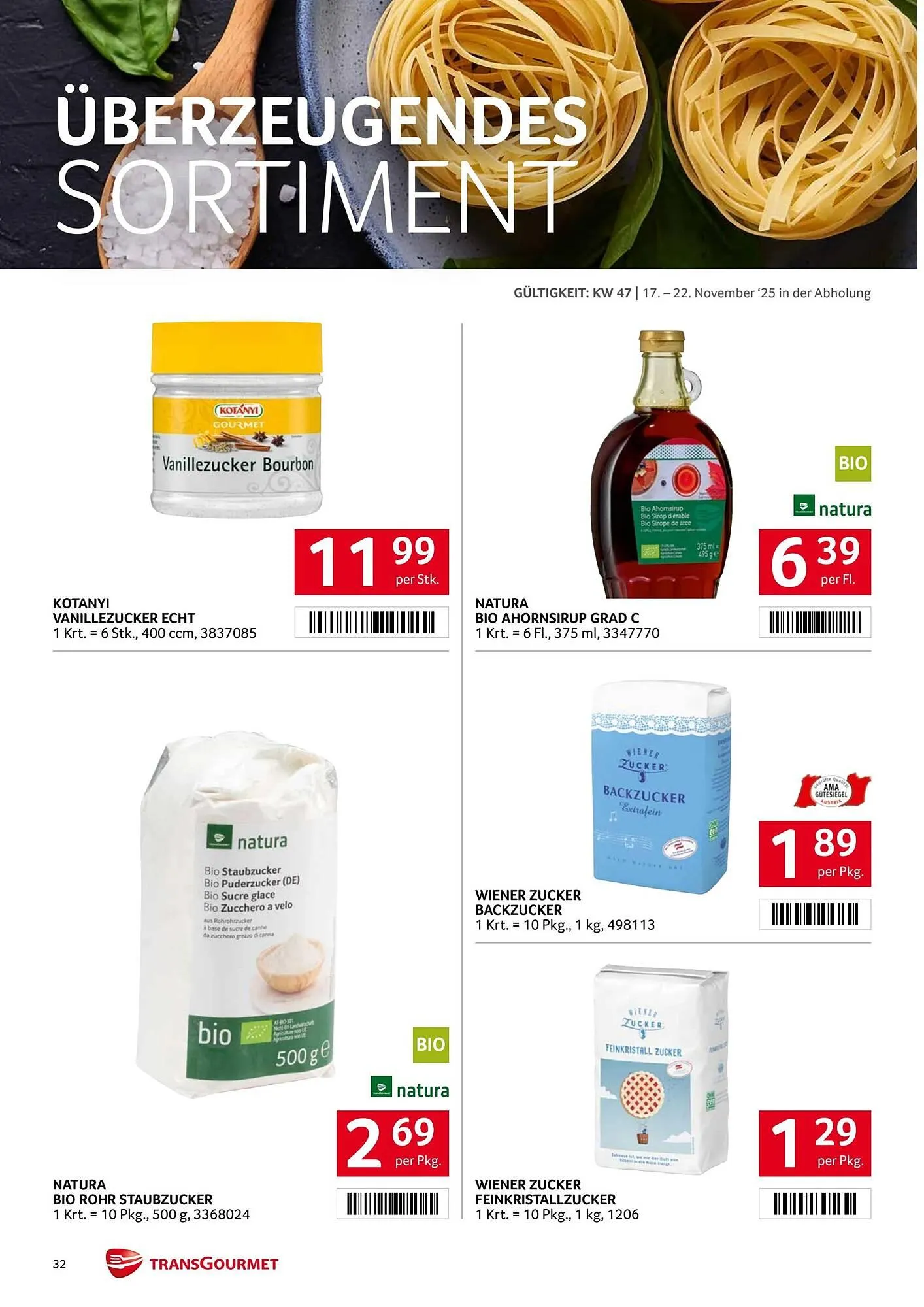 Transgourmet Flugblatt von 17. November bis 23. November 2025 - Flugblätt seite 32