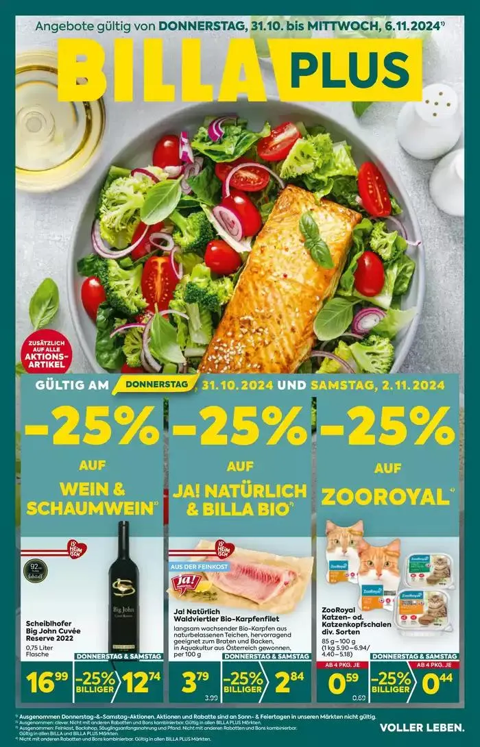 Vorschau BILLA PLUS Wien KW44 von 29. Oktober bis 12. November 2024 - Flugblätt seite 1