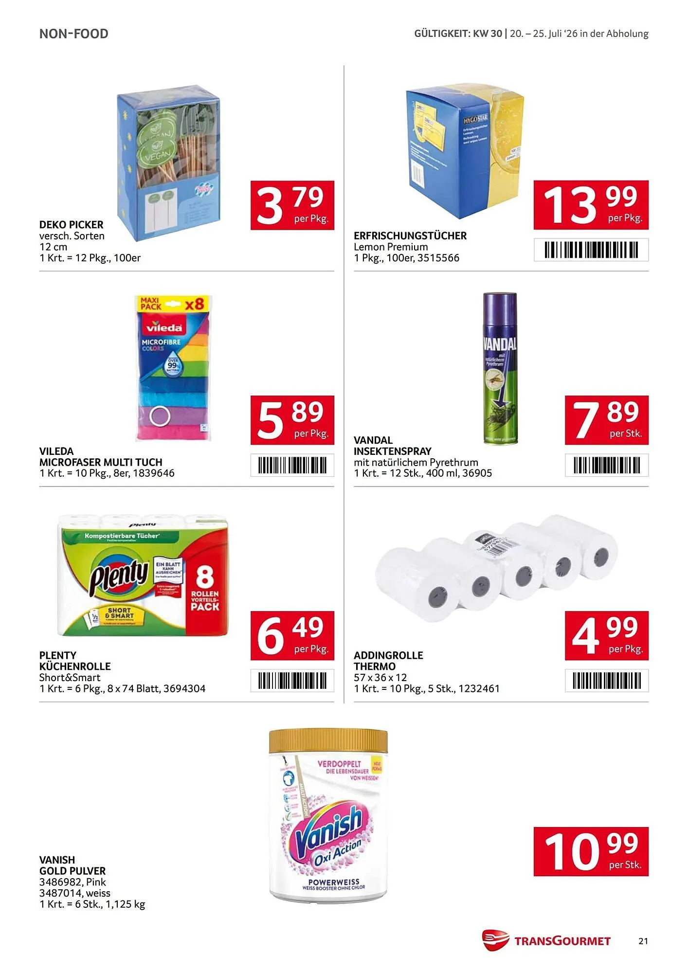 Transgourmet Flugblatt von 20. Juli bis 25. Juli 2026 - Flugblätt seite  20