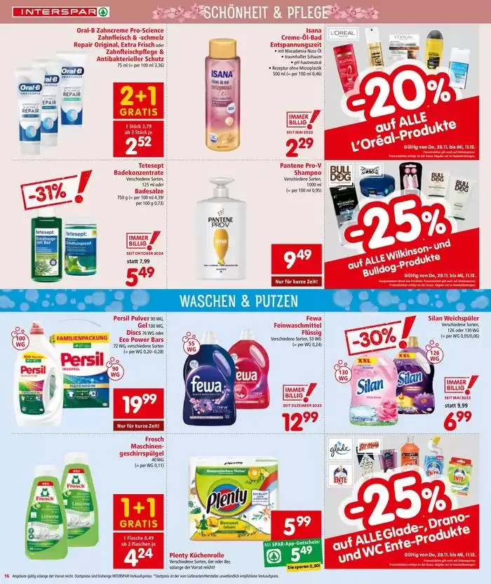 Interspar flugblatt von 29. November bis 13. Dezember 2024 - Flugblätt seite 16