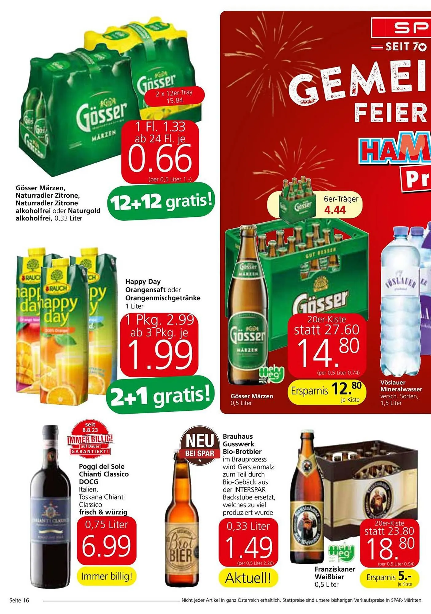 Spar Flugblatt von 26. März bis 3. April 2024 - Flugblätt seite 16