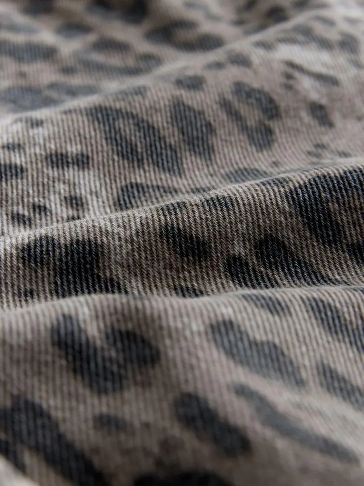 Animal Print - Maternity Barrel Denim Jeans